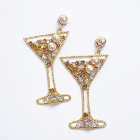 Jeweled Martini Glass Earrings
