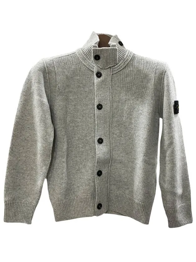 Kids Waffen Patch Wool Zip up Cardigan 10 12 Melange Gray 8116503Z1 V0M64