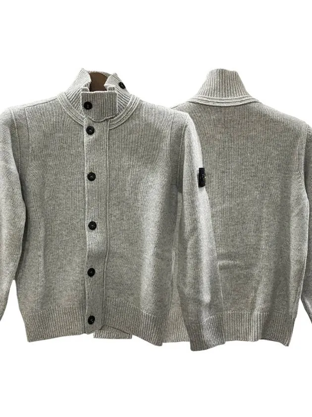 Kids Waffen Patch Wool Zip up Cardigan 10 12 Melange Gray 8116503Z1 V0M64