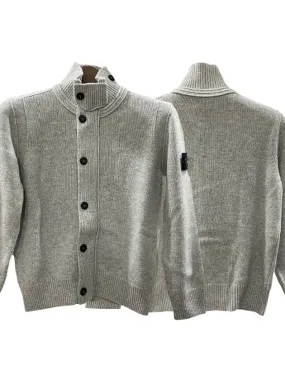 Kids Waffen Patch Wool Zip up Cardigan 10 12 Melange Gray 8116503Z1 V0M64