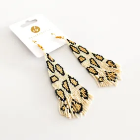 Leopard Spot Fringe Earrings