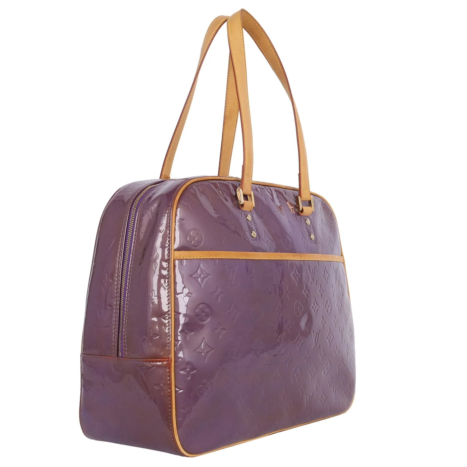 Monogram Patent Leather Sutton Weekend Travel Bag Purple (Authentic Pre-Owned)