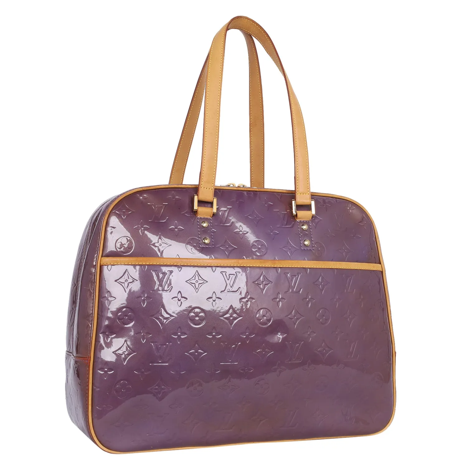 Monogram Patent Leather Sutton Weekend Travel Bag Purple (Authentic Pre-Owned)