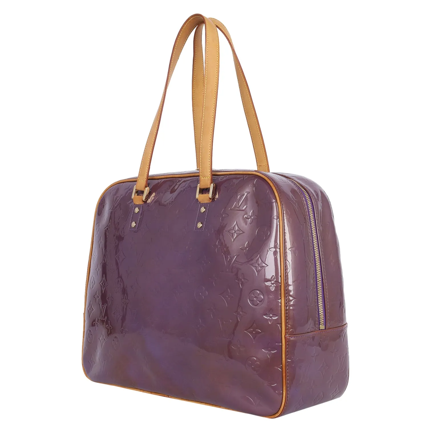 Monogram Patent Leather Sutton Weekend Travel Bag Purple (Authentic Pre-Owned)