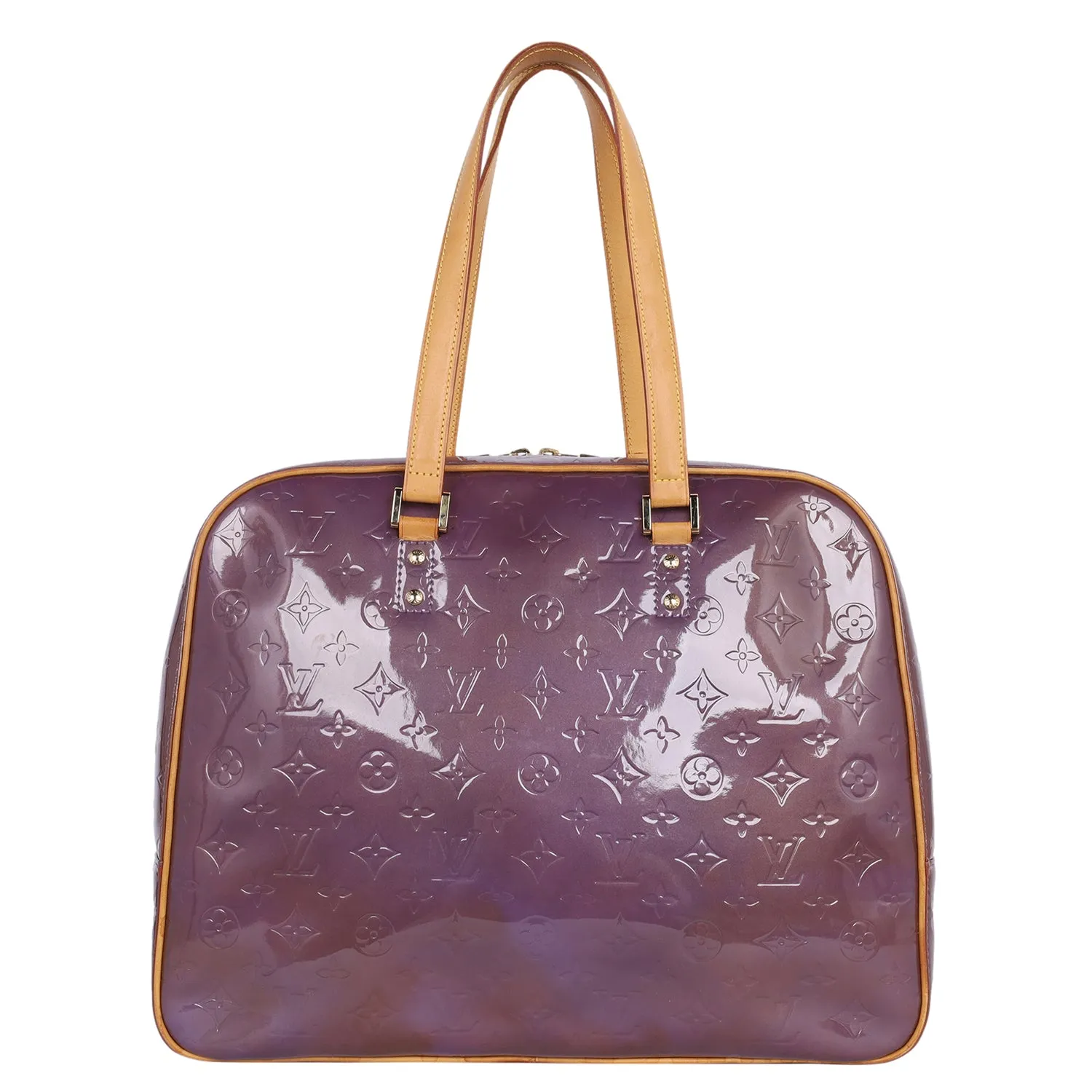 Monogram Patent Leather Sutton Weekend Travel Bag Purple (Authentic Pre-Owned)