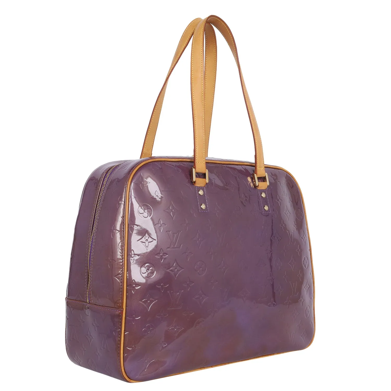 Monogram Patent Leather Sutton Weekend Travel Bag Purple (Authentic Pre-Owned)
