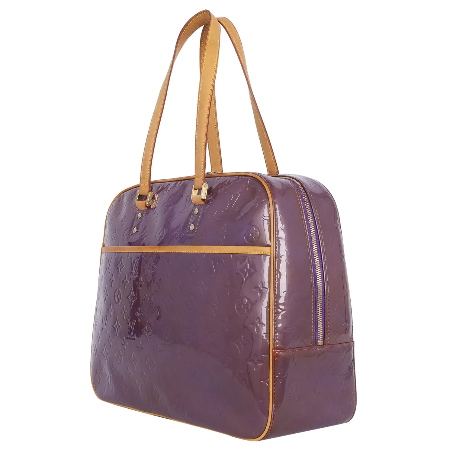 Monogram Patent Leather Sutton Weekend Travel Bag Purple (Authentic Pre-Owned)