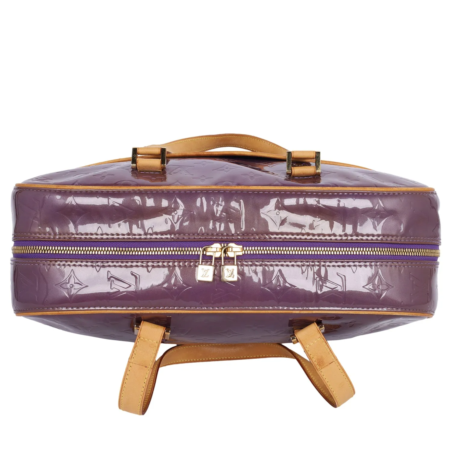 Monogram Patent Leather Sutton Weekend Travel Bag Purple (Authentic Pre-Owned)