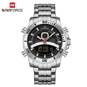 NAVIFORCE Men Luxury Business Sports Digital Quartz Stainless Steel Waterproof Multifunction Watch NF9181S