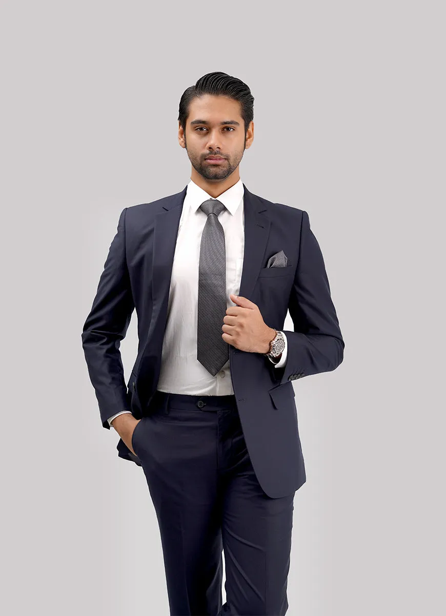 Navy Blue Plain 2-Piece Suit