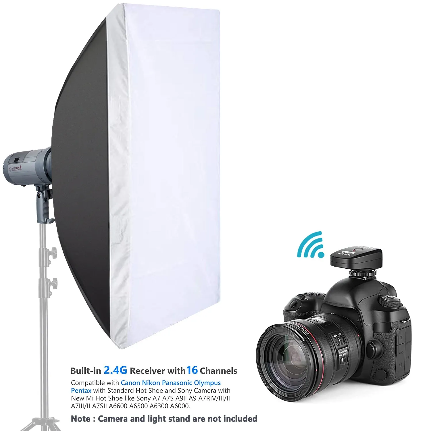 NEEWER 2 Pack Vision4 GN60 300W Outdoor Studio Flash Kit