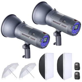 NEEWER 2 Pack Vision4 GN60 300W Outdoor Studio Flash Kit