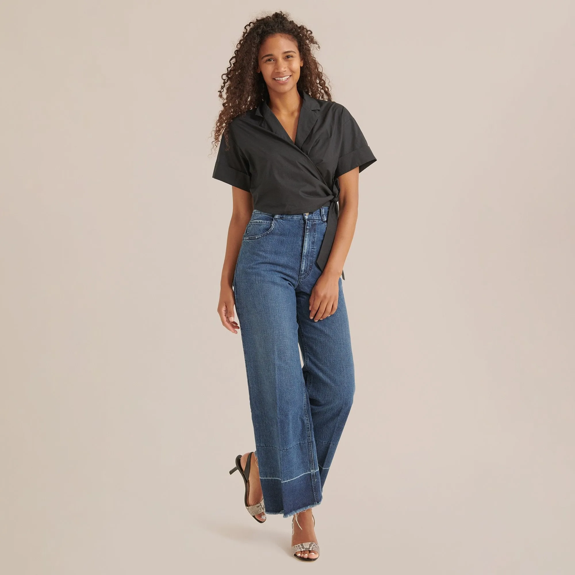 Nimah Cropped Wrap Blouse