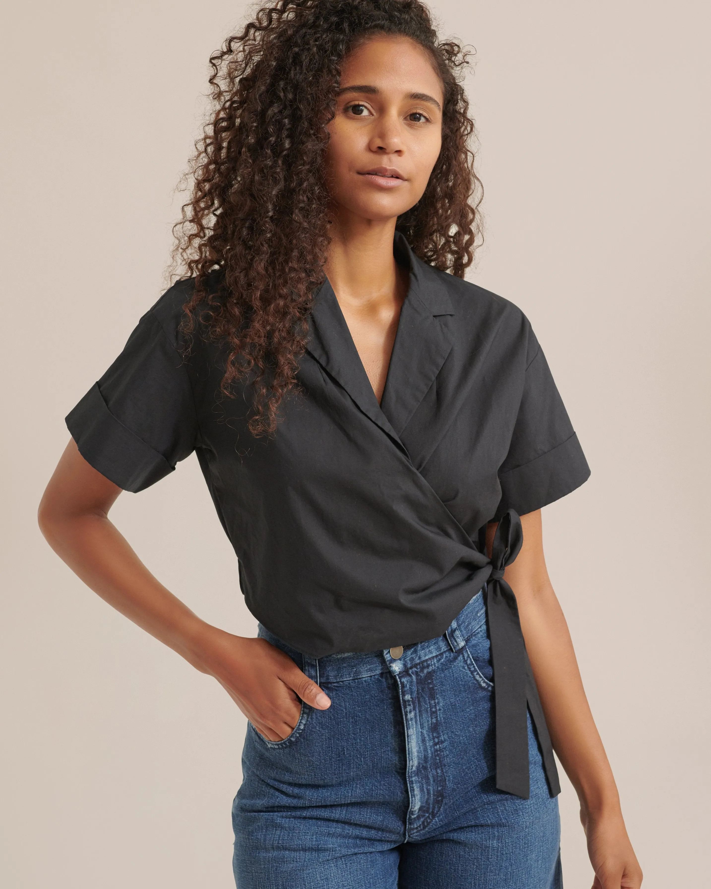 Nimah Cropped Wrap Blouse
