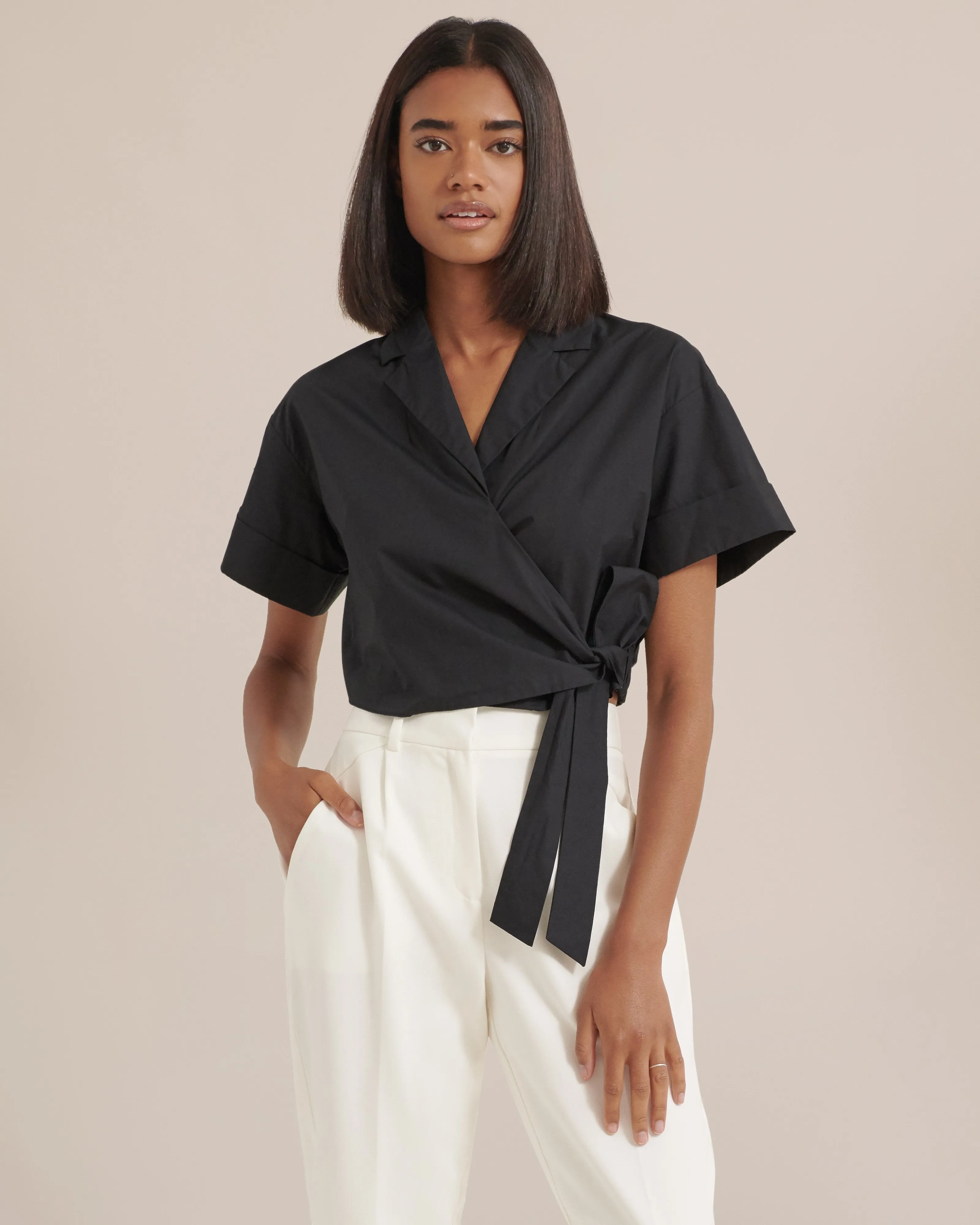 Nimah Cropped Wrap Blouse