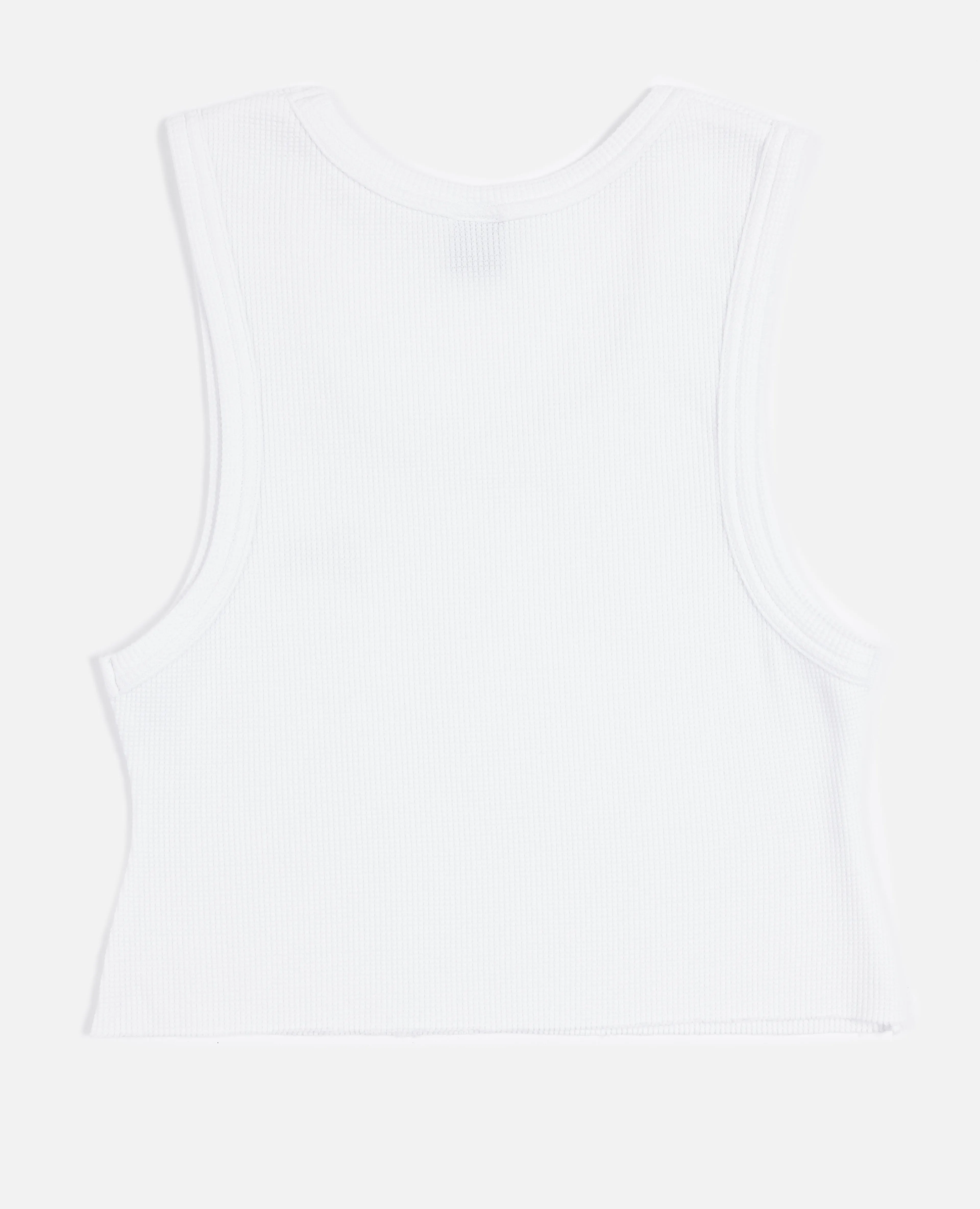 Patta Femme Cropped Waffle Tank Top (White)
