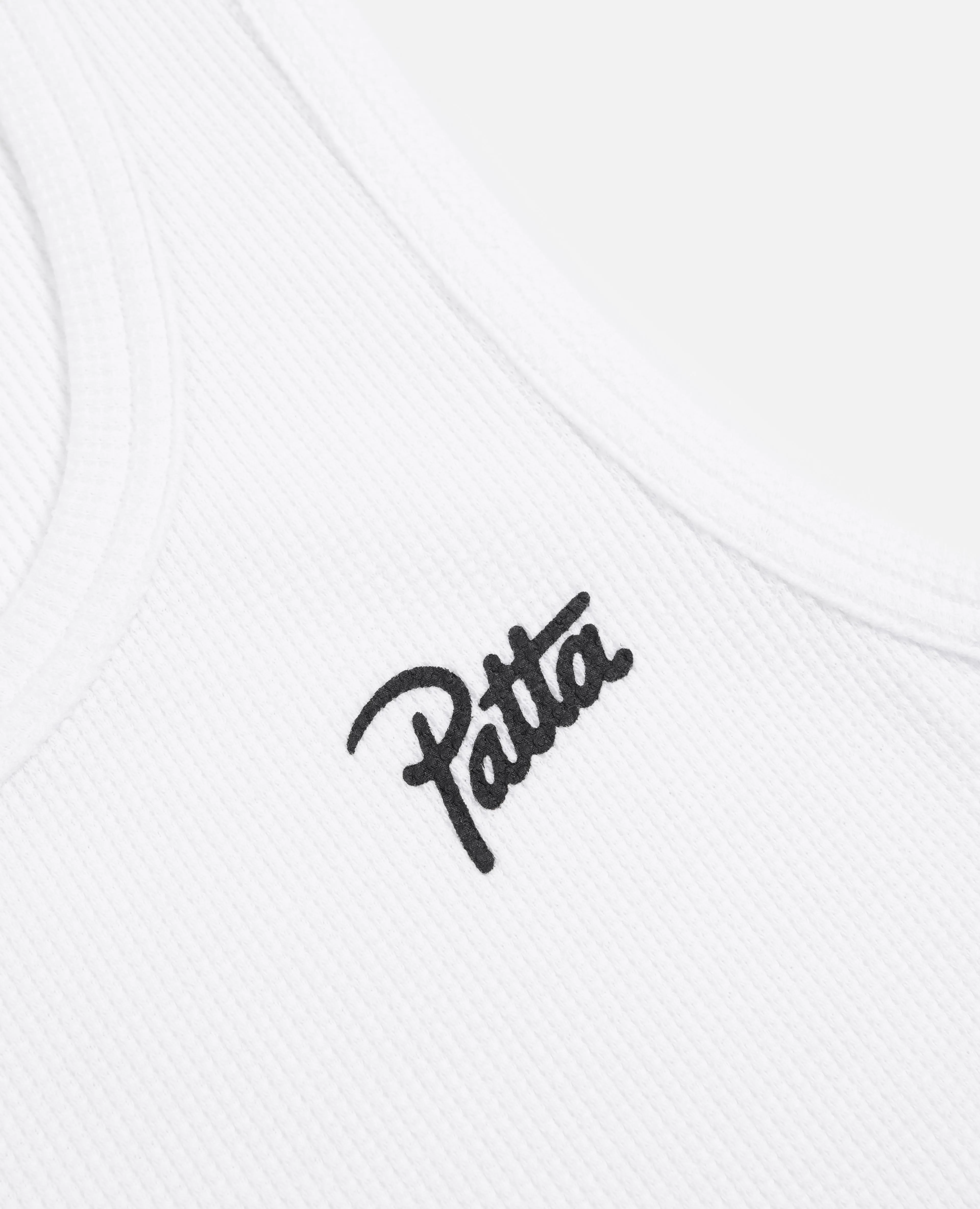 Patta Femme Cropped Waffle Tank Top (White)