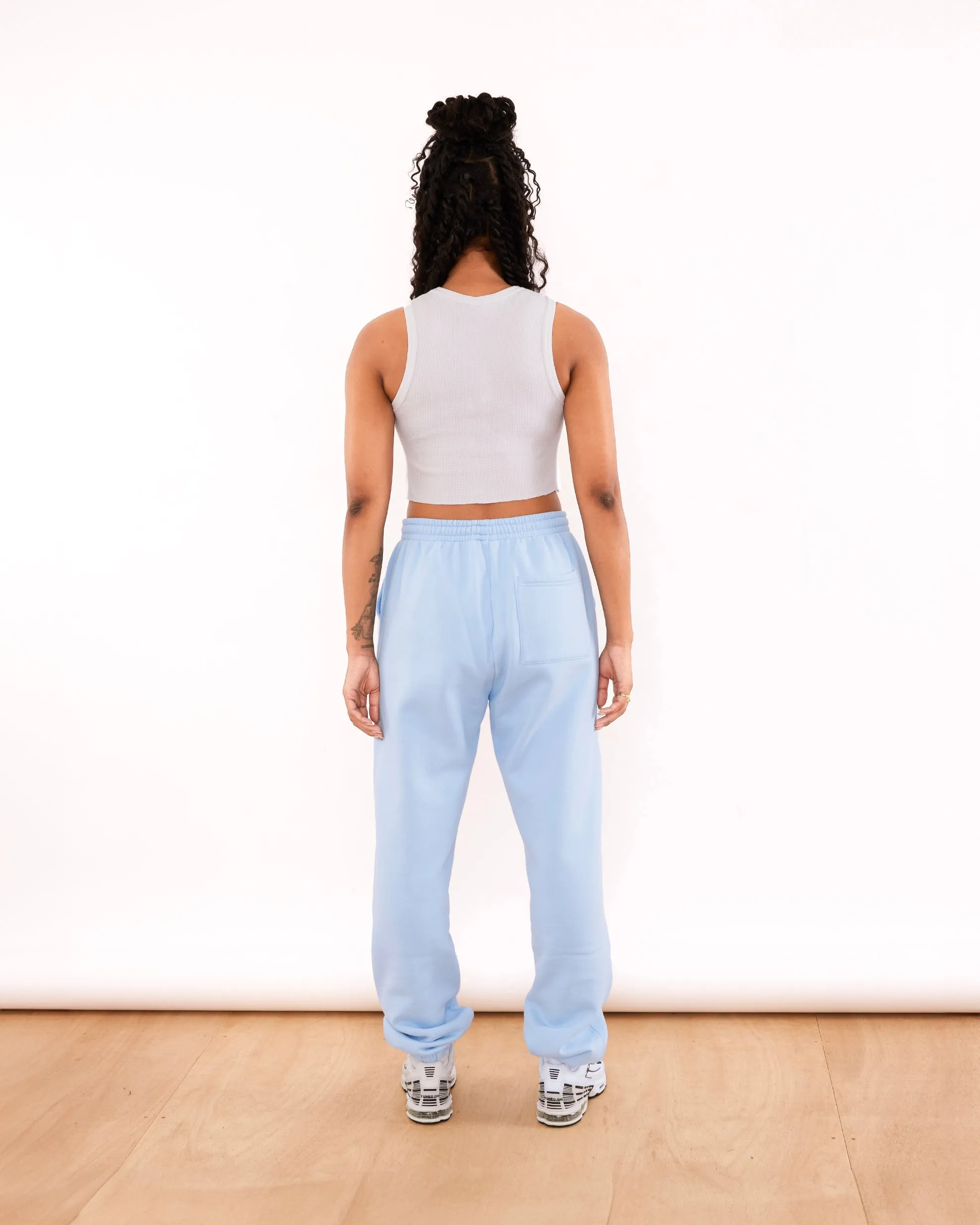 Patta Femme Cropped Waffle Tank Top (White)