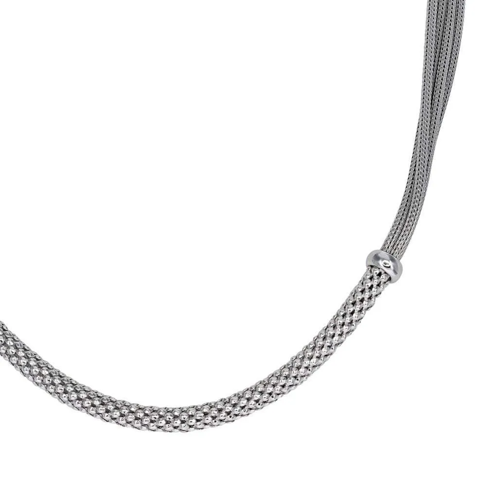 Private Collection Popcorn Detail Necklace with Rhodium Overlay