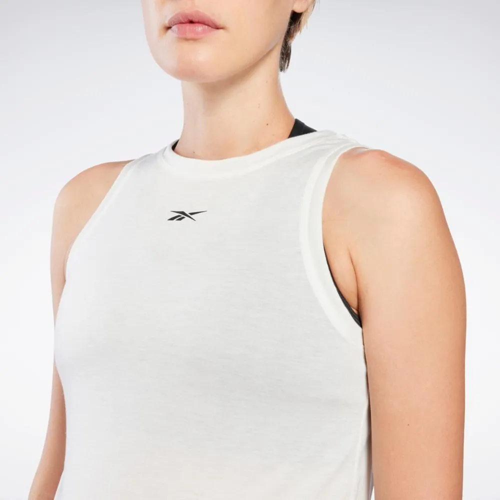 Reebok Apparel Women Maternity Drawstring Tank Top CHALK