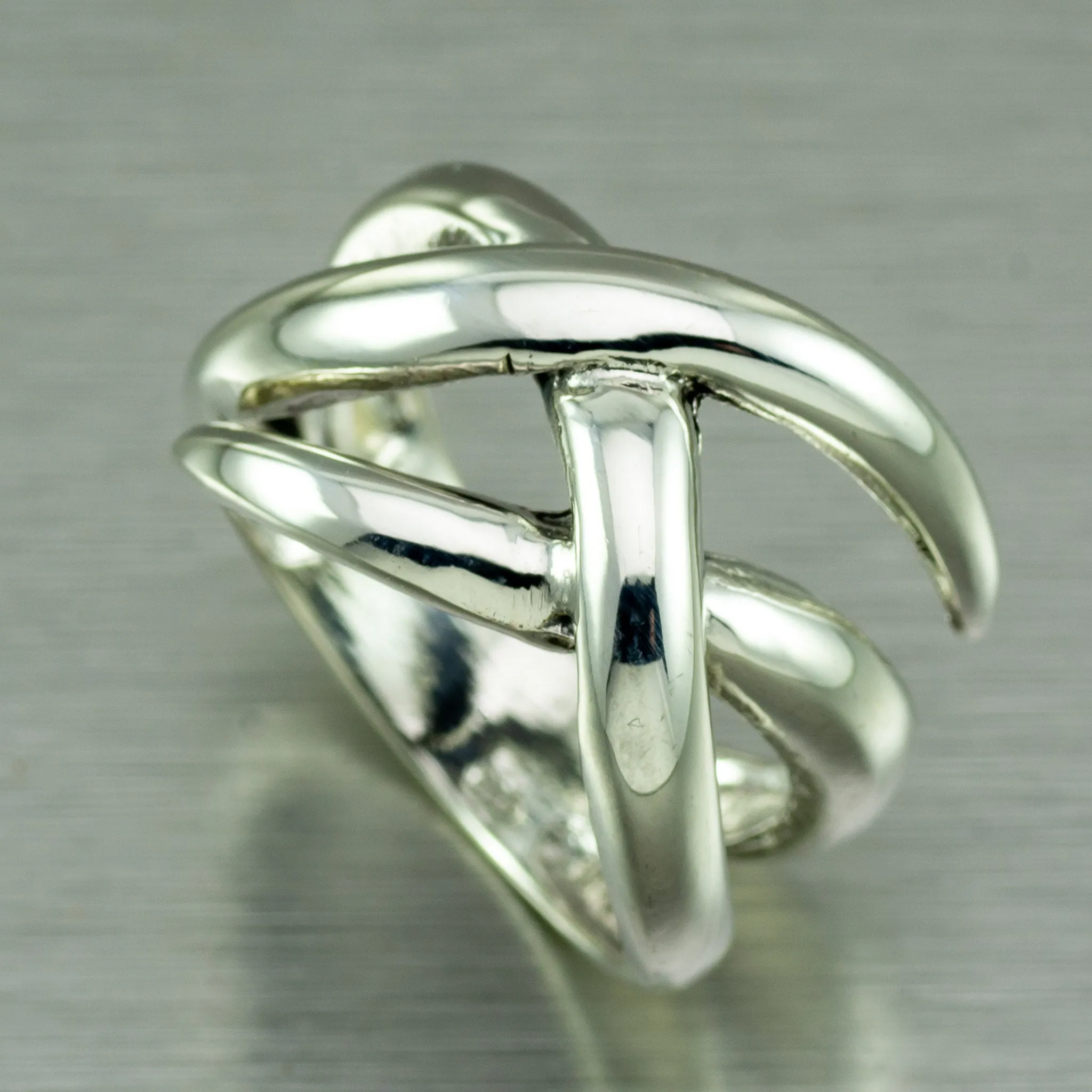 Silver Crossover Ring
