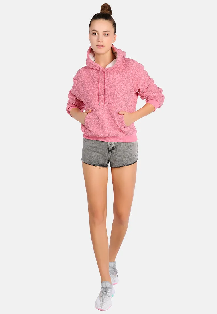 Soft Fleece Pullover Drawstring Hoodie By Ruw