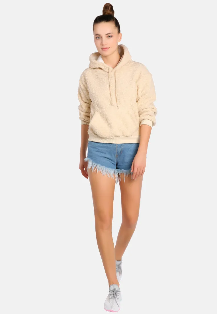 Soft Fleece Pullover Drawstring Hoodie By Ruw