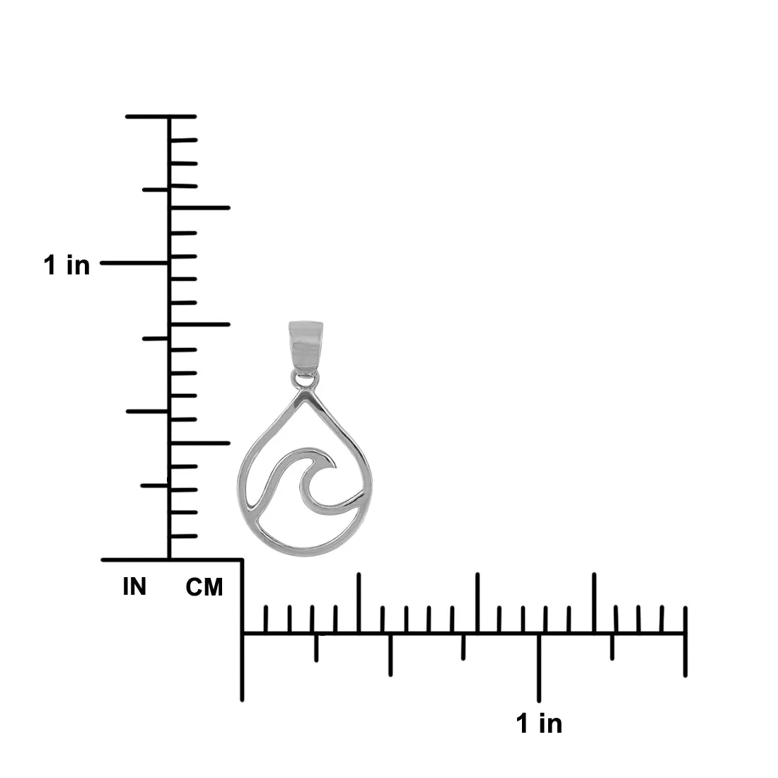 Sterling Silver Water Drop Wave Pendant Necklace, 16 2" Extender