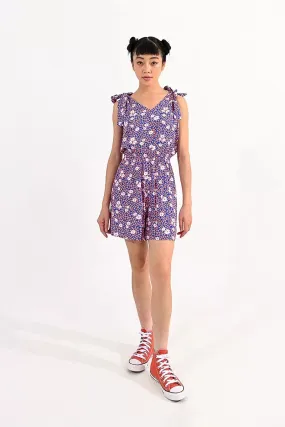 Tie Shoulder Floral Romper