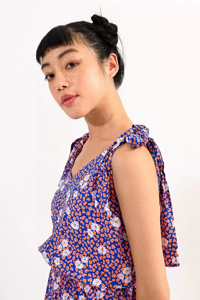 Tie Shoulder Floral Romper