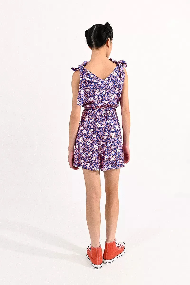 Tie Shoulder Floral Romper