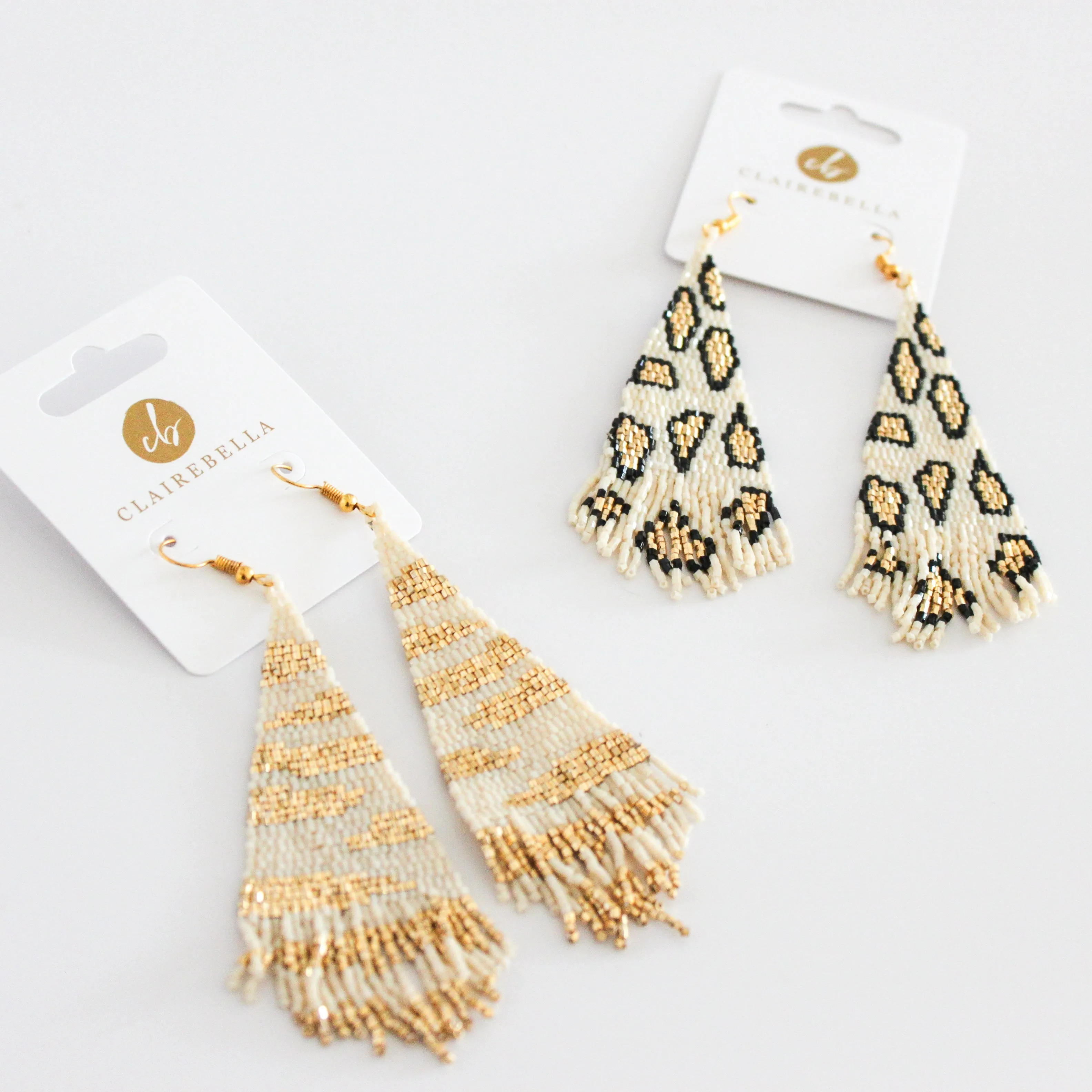 Tiger Stripe Fringe Earrings