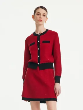 Tweed Vintage Jacket And Half-skirt Set