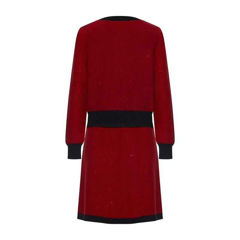 Tweed Vintage Jacket And Half-skirt Set