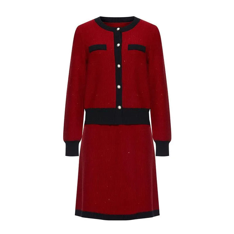Tweed Vintage Jacket And Half-skirt Set