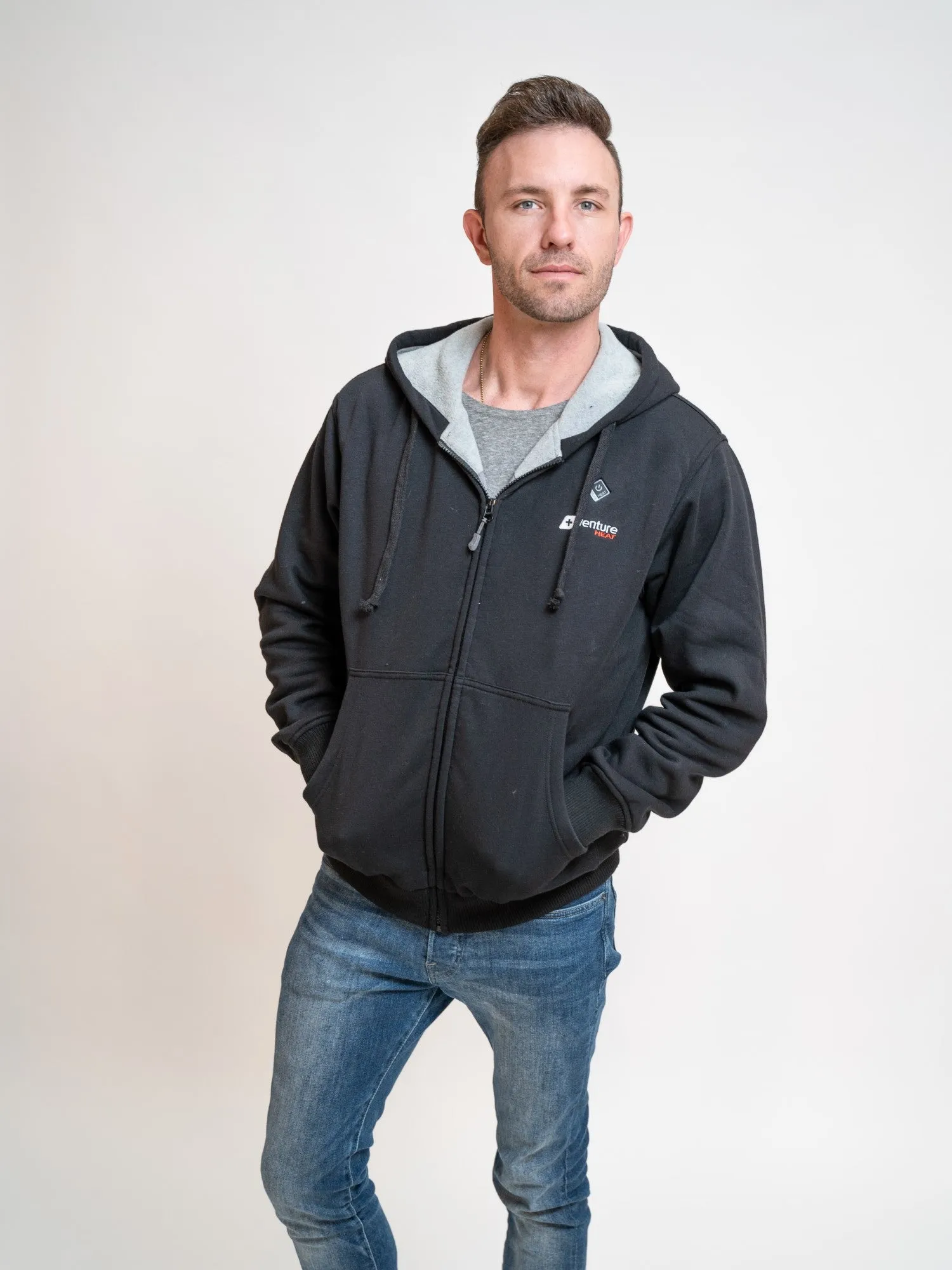 Unisex 11W Heated Polar Fleece Hoodie  - Black - FINAL SALE