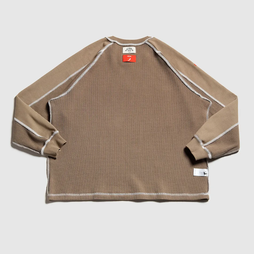 Victoria - Waffle Sweater L/S Tee [WALNUT]