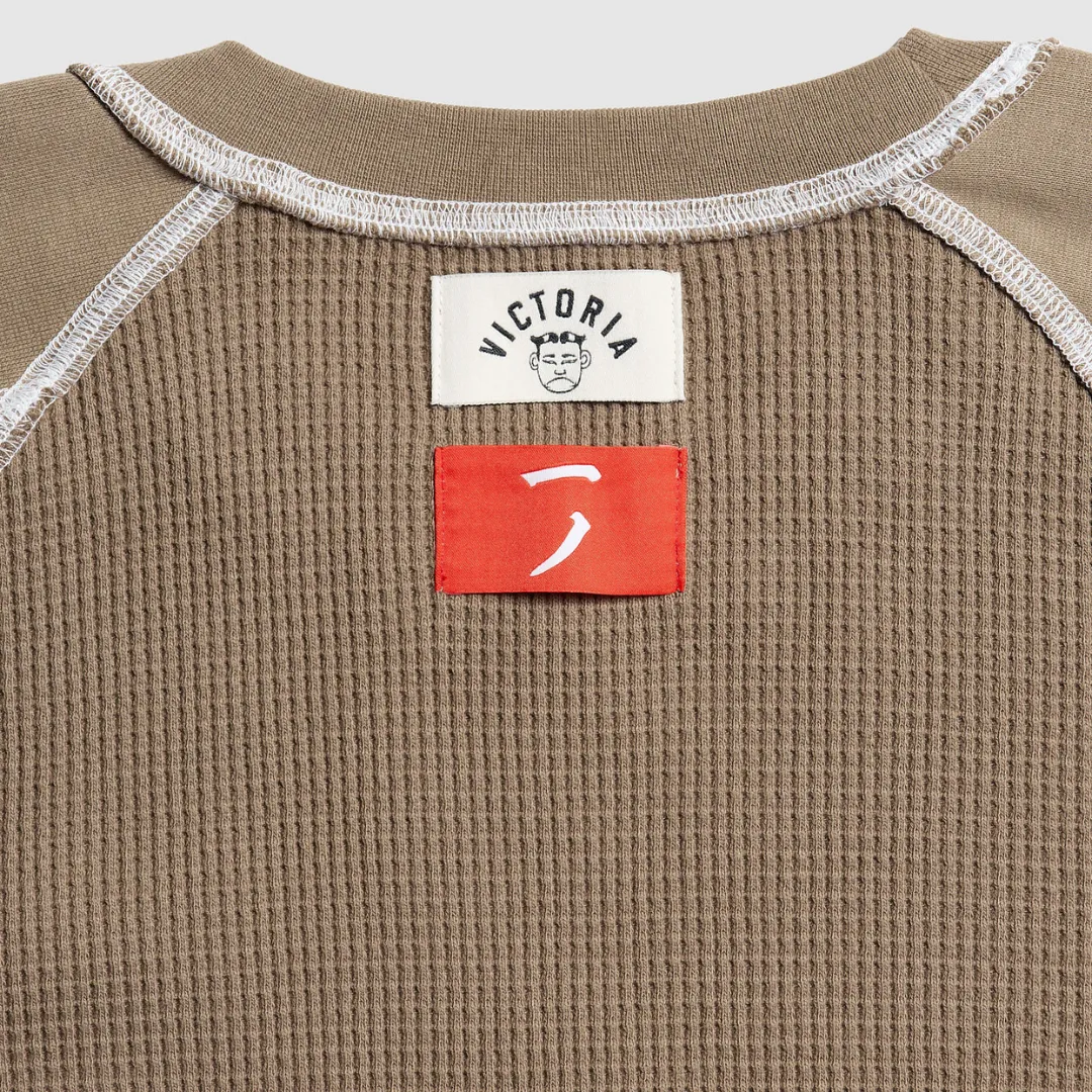 Victoria - Waffle Sweater L/S Tee [WALNUT]