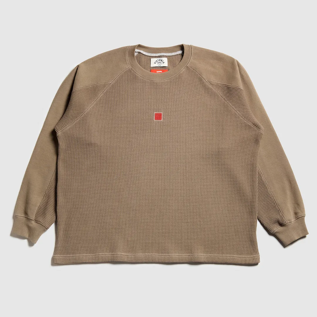 Victoria - Waffle Sweater L/S Tee [WALNUT]
